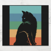 Black Cat Retro Sparkling Wijnetiket (Enkel label)