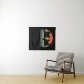 Black Cat Retro-stijl - Cat Lover-cadeau Wandkleed (In Situ (horizontaal))