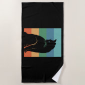 Black Cat Retro Strandlaken (Voorkant)