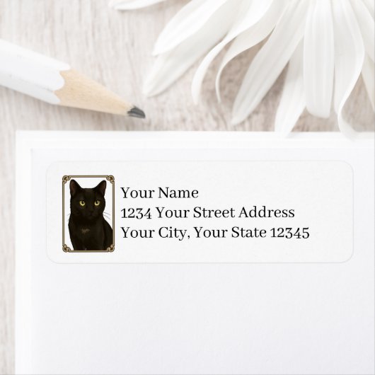Black Cat Return Address Labels (Insitu)