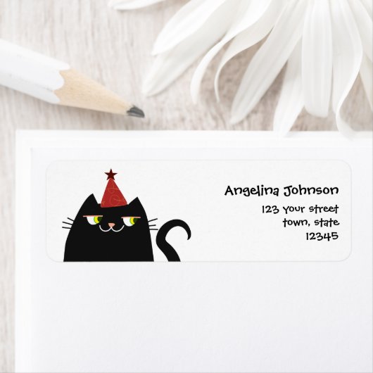 Black Cat Return-adres Etiket (Insitu)