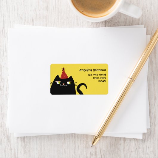 Black Cat Return-adres Etiket (Insitu)