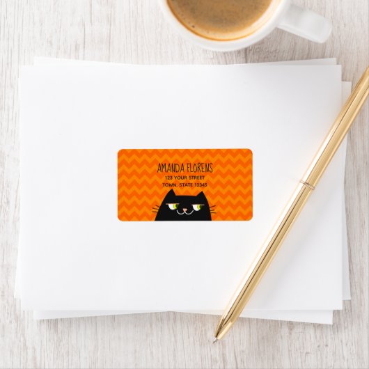 Black Cat Return-adres Etiket (Insitu)