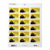 Black Cat Return-adres Etiket (Full Sheet)