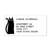 Black Cat Return-adres Rubberstempel (Afrduk)