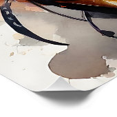 Black Cat Rock Star Leather Jacket Gitaar spelen Perfect Poster (Hoek)