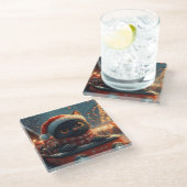 Black Cat Roller Onderzetter Kerst (Schuin)