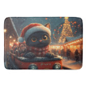 Black Cat Roller Onderzetter Kerst Badmat (Voorkant)