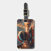 Black Cat Roller Onderzetter Kerst Bagagelabel (Voorkant verticaal)