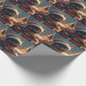 Black Cat Roller Onderzetter Kerst Cadeaupapier (Hoek)