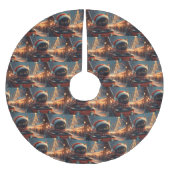 Black Cat Roller Onderzetter Kerst Kerstboom Rok (Voorkant)