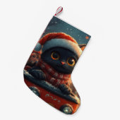 Black Cat Roller Onderzetter Kerst Kleine Kerstsok (Voorkant (Hangend))
