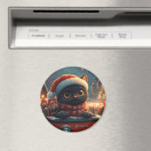 Black Cat Roller Onderzetter Kerst Magneet (Insitu (Vaatwasser))