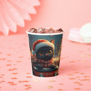 Black Cat Roller Onderzetter Kerst Papieren Bekers