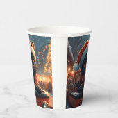 Black Cat Roller Onderzetter Kerst Papieren Bekers (Rechts)