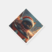 Black Cat Roller Onderzetter Kerst Servet (Hoek)