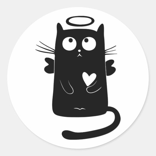 BLACK CAT RONDE STICKER (Voorkant)