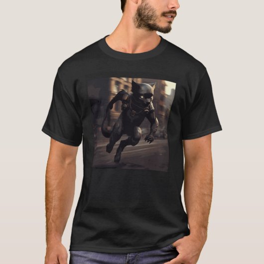 Black Cat Running Videogames 1 T-shirt (Voorkant)