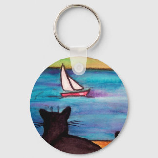 Black Cat Sailboot Watch Sleutelhanger