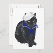 Black Cat Sailor Briefkaart (Voorkant / Achterkant)