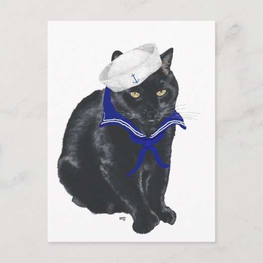 Black Cat Sailor Briefkaart (Voorkant)