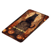 Black Cat Samhain Halloween Wenskaart Magneet (Linkerzijde)