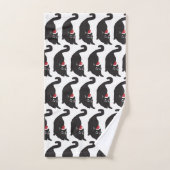 Black Cat Santa Bad Handdoek (Handdoek)