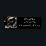 Black Cat Santa Christmas Pet Retouradres Etiket<br><div class="desc">Whimsical Black Cat Santa Christmas Pet Seizoensgebonden Volg me alsjeblieft; ik creëer dagelijks nieuwe design en producten!</div>