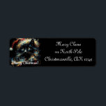 Black Cat Santa Christmas Pet Retouradres Etiket<br><div class="desc">Whimsical Black Cat Santa Christmas Pet Seizoensgebonden Volg me alsjeblieft; ik creëer dagelijks nieuwe design en producten!</div>