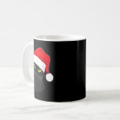 Black Cat Santa Hat Christmas Koffiemok (Voorkant links)