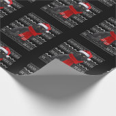 Black Cat Santa Hat UGLY Kerstmis Pajama Gifts Ca Cadeaupapier (Hoek)