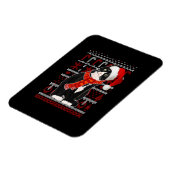 Black Cat Santa Hat Ugly kerstSweater Cat Lov Magneet (Linkerzijde)