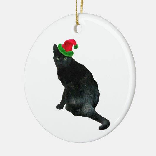 Black Cat Santa Ornament (Links)