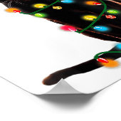 Black Cat Santa Tangled Up In Christmas Lights _1  Poster (Hoek)