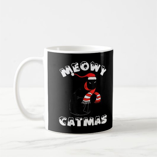 Black Cat Sarcastic Merry kerst Koffiemok (Links)