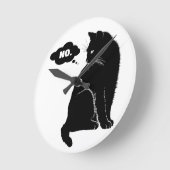 Black Cat Says No - Funny Cat Lover Gift Ronde Klok (Hoek)