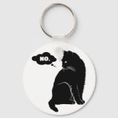 Black Cat Says No - Funny Cat Lover Gift Sleutelhanger (Voorkant)