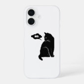 Black Cat Says No – Funny Cat Lover iPhone 16 Hoesje (Achterkant)