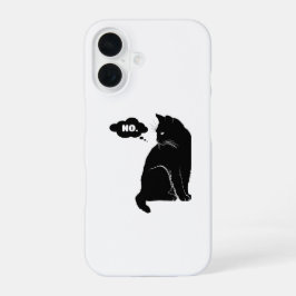 Black Cat Says No – Funny Cat Lover iPhone 16 Hoesje