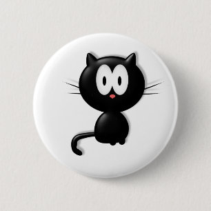 Black Cat Scardy Cat Halloween Gift Ronde Button 5,7 Cm