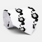 Black Cat Scardy Cat Halloween Gift Stropdas (Opgerold)