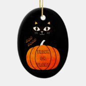 Black Cat Schattige Boo Spooky Halloween Keramisch Ornament (Achterkant)