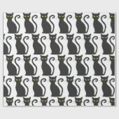 Black Cat Schattige Cadeaupapier (Vlak)