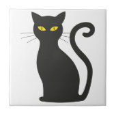 Black Cat Schattige Tegeltje (Voorkant)
