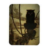 Black Cat Scowling Magneet (Verticaal)