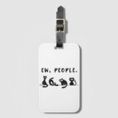 Black cat shirt grappige vrouwen nieuw mensen meow bagagelabel (Voorkant (verticaal))