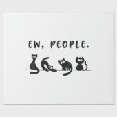 Black cat shirt grappige vrouwen nieuw mensen meow cadeaupapier (Vlak)