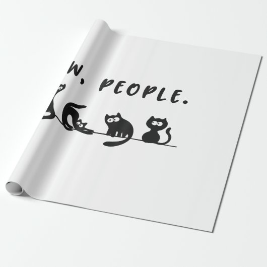 Black cat shirt grappige vrouwen nieuw mensen meow cadeaupapier (Uitgerold)