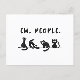 Black cat shirt grappige vrouwen nieuw mensen meow feestdagenkaart