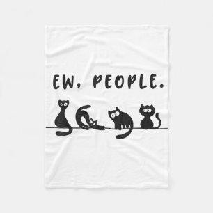 Black cat shirt grappige vrouwen nieuw mensen meow fleece deken